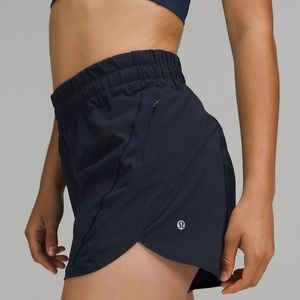 Lululemon Black Tracker Low-Rise Lined Short 4"